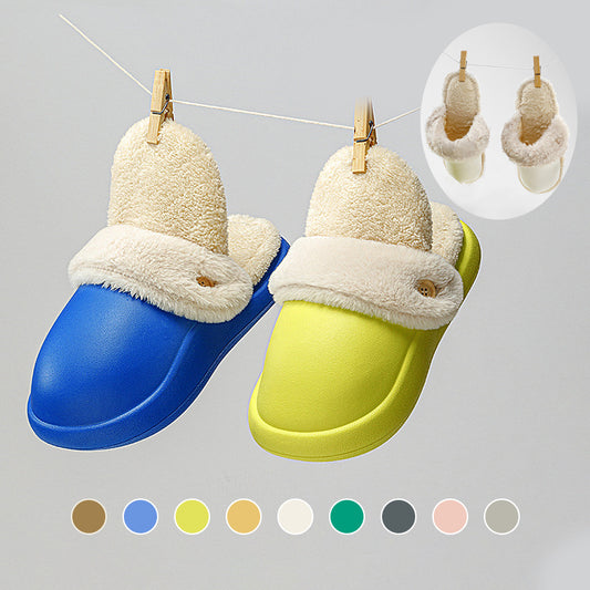 Winter Warm Slippers Household Non Slip Couples At Home Baotou Big Head Cotton Slippers