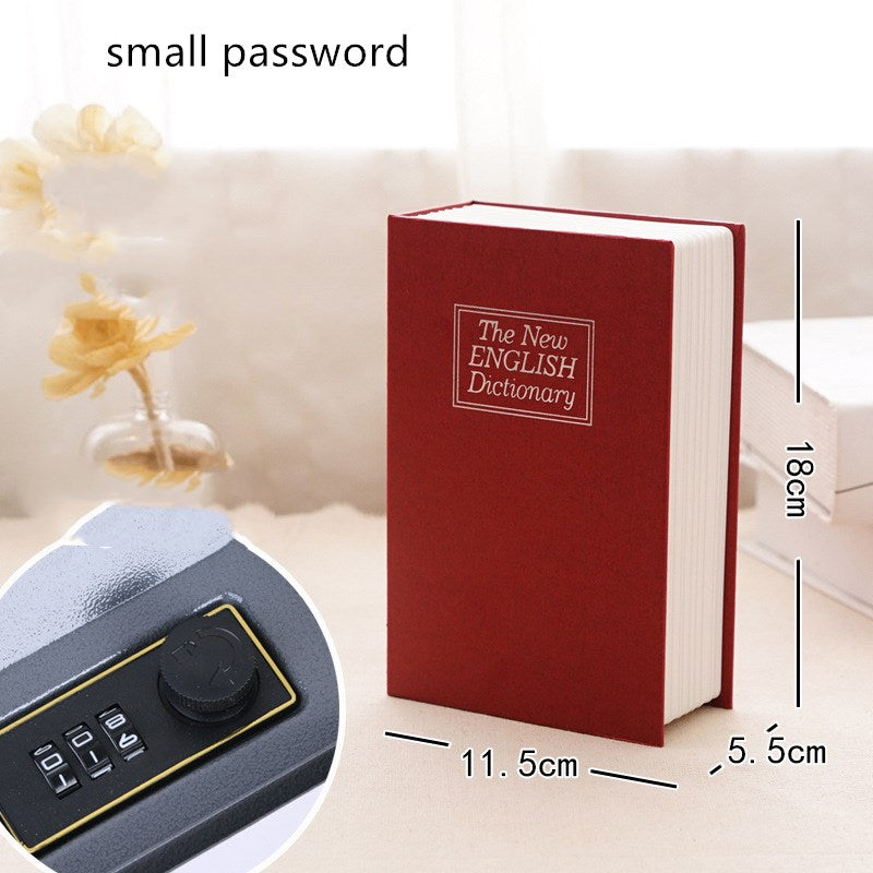 Book safe box password box with lock simulation storage