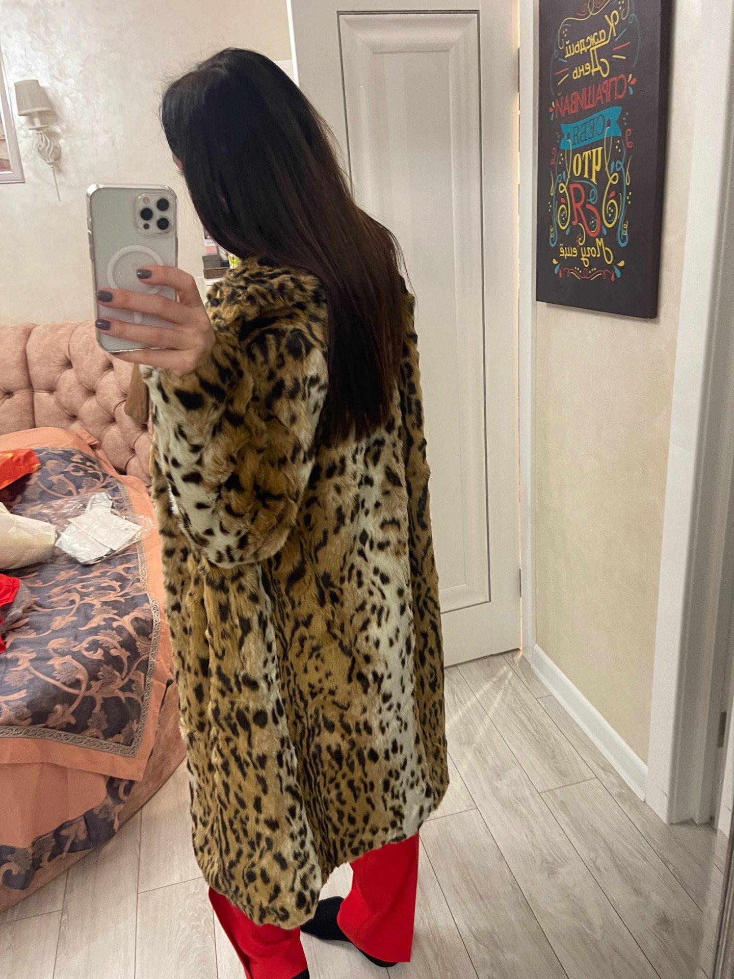 European And American Leather Fur Coat Leopard Fur Extended Artificial Wool