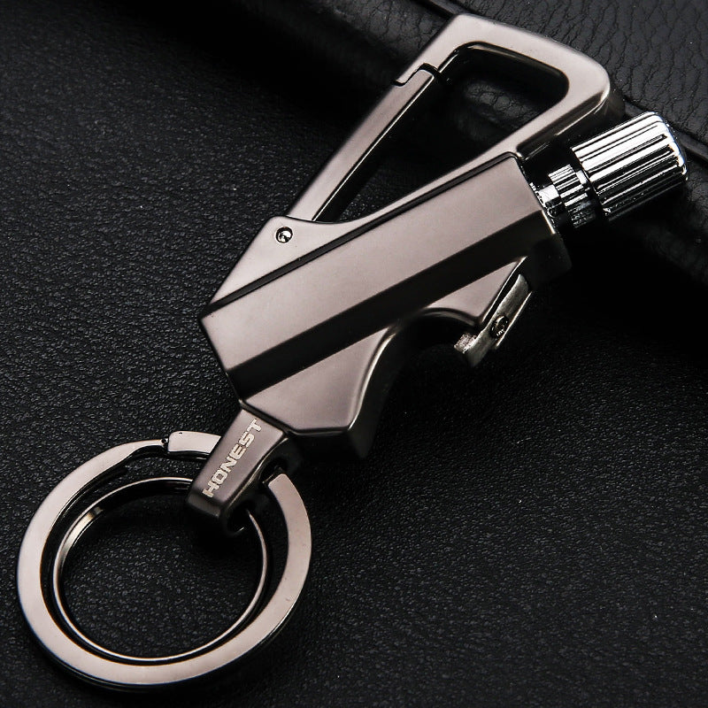 Creative Metal Keychain Lighter Wild Fire Ten Thousand Times Use Kerosene Lighters Gifts For Men